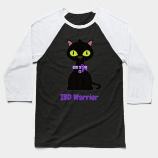 Black Cat with Purple Awareness Ribbon Baseball T-Shirt